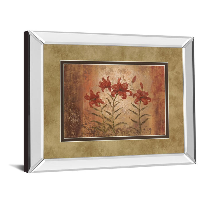 Classy Living Red Lily Trio Wall Art 40"x34", Mirrored