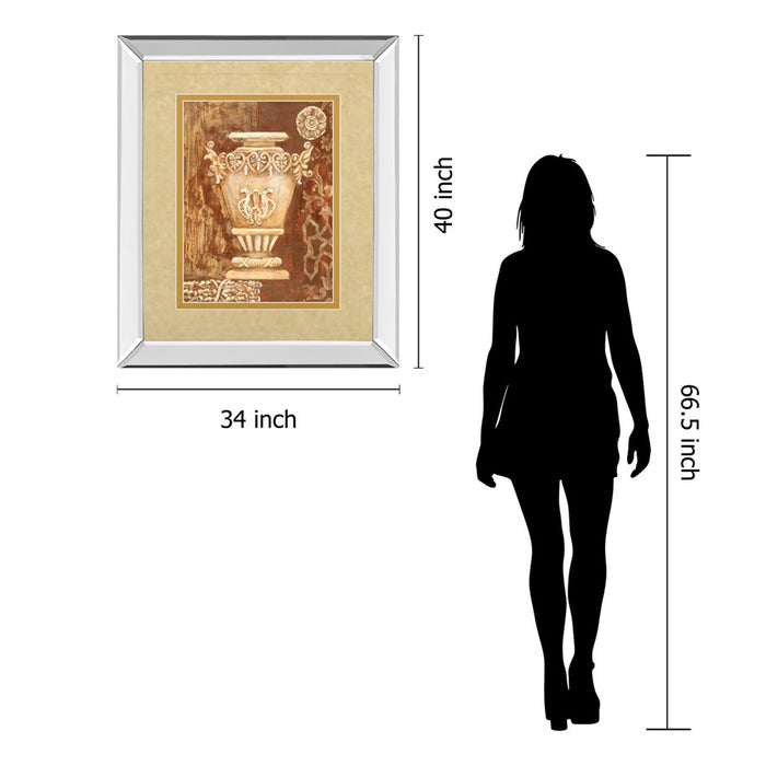 Classy Living Ornate Urn Still Life Wall Art 34"x40", Mirrored