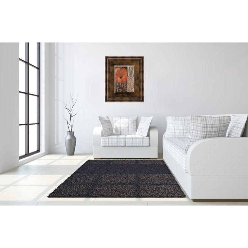 Classy Living Orange Burst I Wall Art Double Mat 34"x40", Chocolate