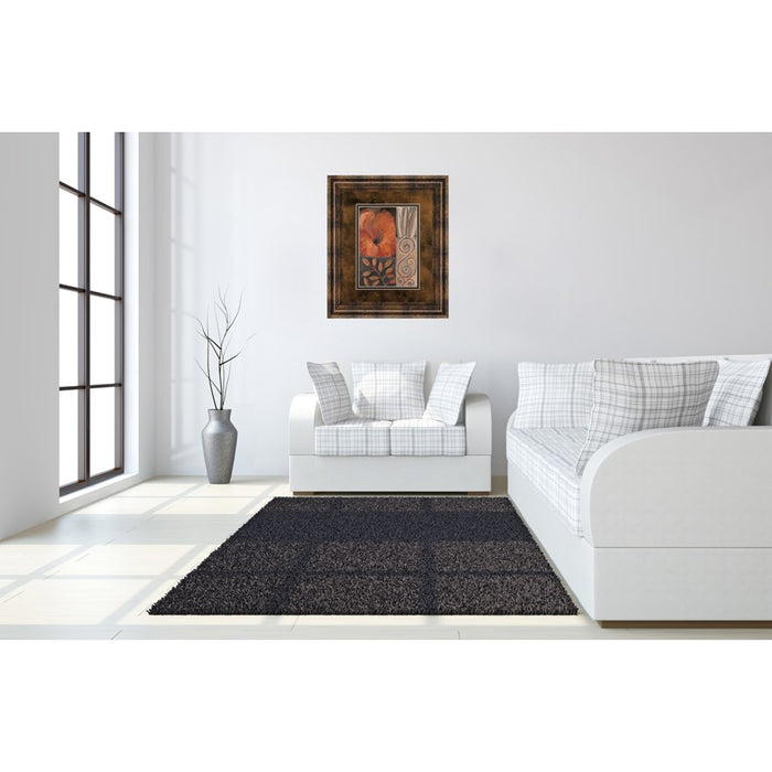 Classy Living Orange Burst I Wall Art Double Mat 34"x40", Chocolate