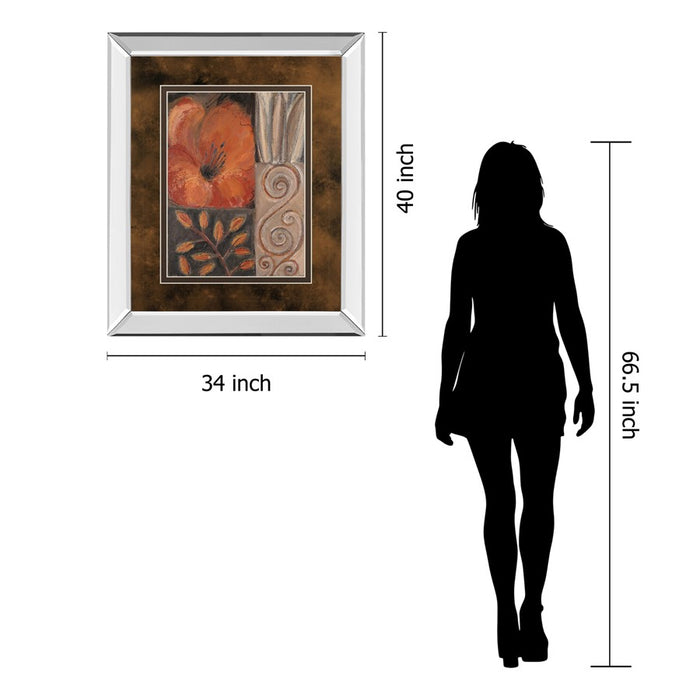 Classy Living Orange Burst I Wall Art 34"x40", Mirrored