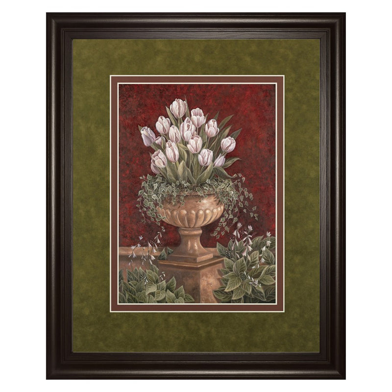 Classy Living Tulip Urn Elegance Wall Art Double Mat 34"x40", Chocolate