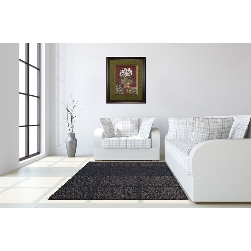 Classy Living Irises in Urn Wall Art Double Mat 34"x40", Dark Chocolate