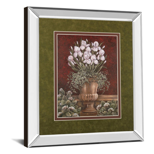 Classy Living Irises in Urn Wall Art 34"x40", Mirrored