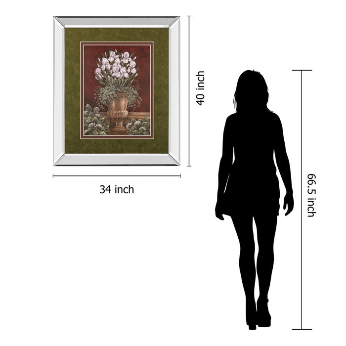 Classy Living Irises in Urn Wall Art 34"x40", Mirrored