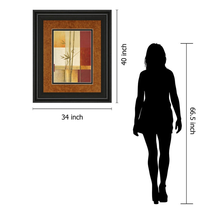 Classy Living Bamboo Harmony Wall Art Double Mat 34"x40", Midnight Aura