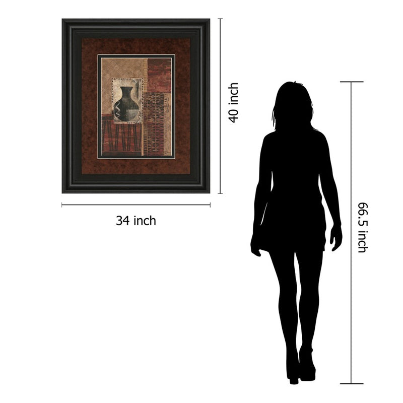 Classy Living Artifact Revival I Wall Art Double Mat 34"x40", Midnight