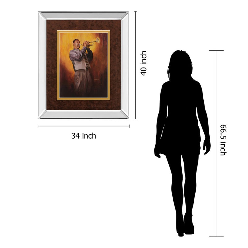 Classy Living Soulful Trumpeter Wall Art 34"x40", Mirrored