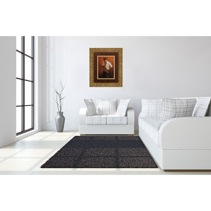 Classy Living Saxophone Serenade Wall Art Double Mat 34"x40", Gilded