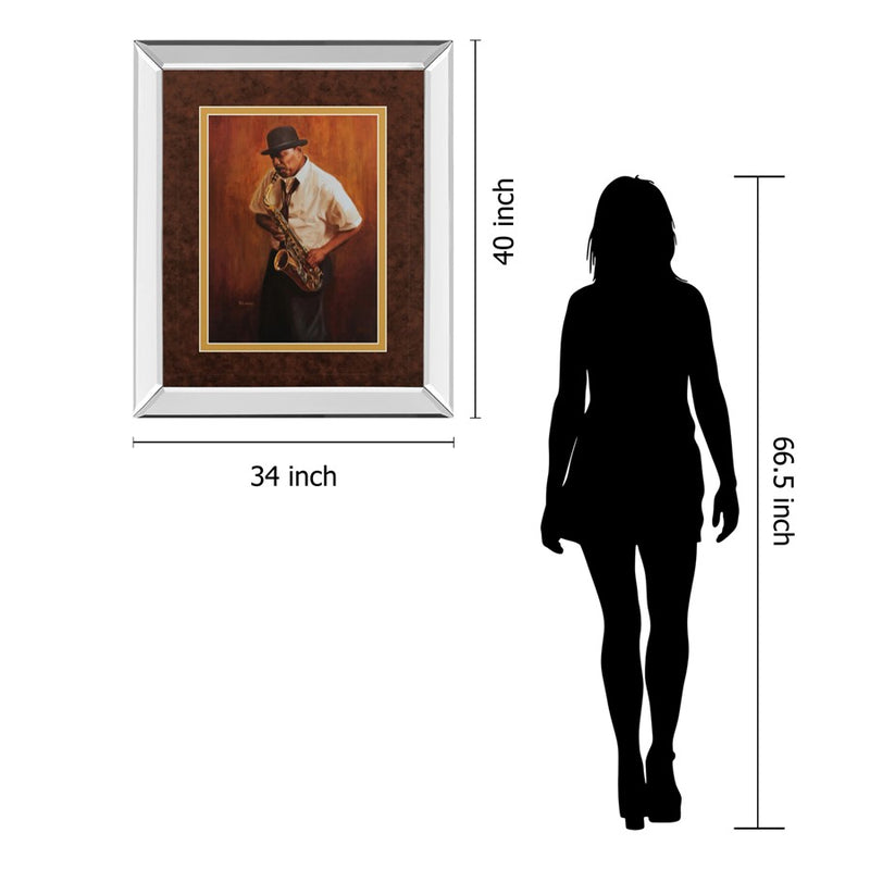 Classy Living Saxophone Serenade Wall Art 34"x40", Mirrored