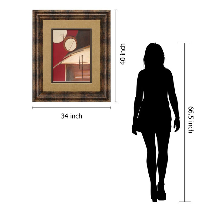 Classy Living Abstract Circles Wall Art Double Mat 34"x40", Chocolate