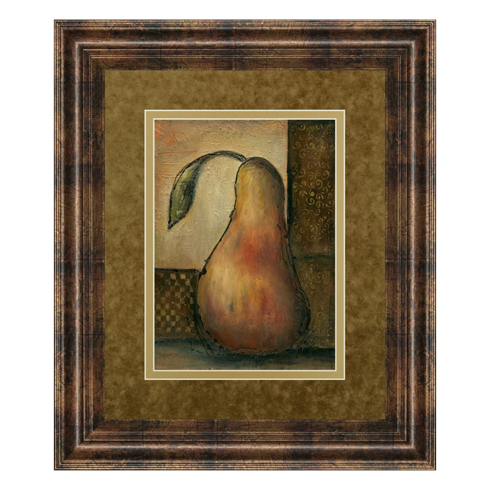 Classy Living Rustic Pear Wall Art Double Mat 34"x40", Dark Chocolate