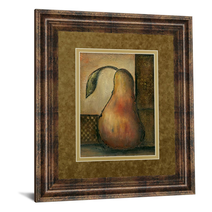 Classy Living Rustic Pear Wall Art Double Mat 34"x40", Dark Chocolate