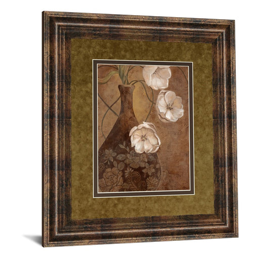 Classy Living Umber Blooms Wall Art Double Mat 34"x40", Dark Chocolate