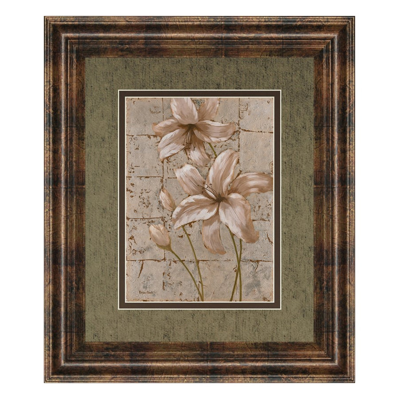 Classy Living Muted Lillies Wall Art Double Mat 34"x40", Dark Chocolate