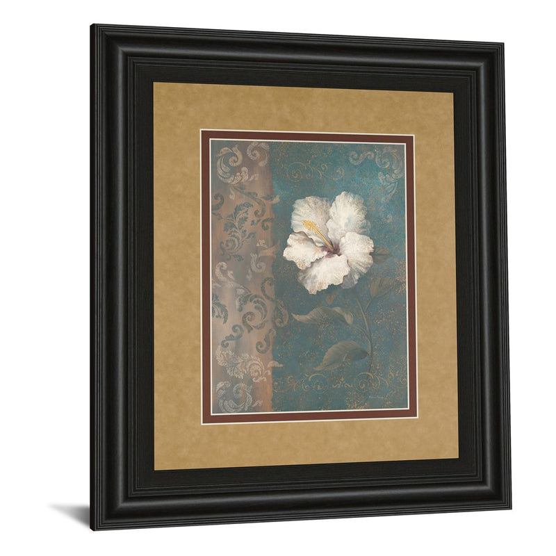Classy Living White Blossom Wall Art Double Mat 34"x40", Dark Chocolate