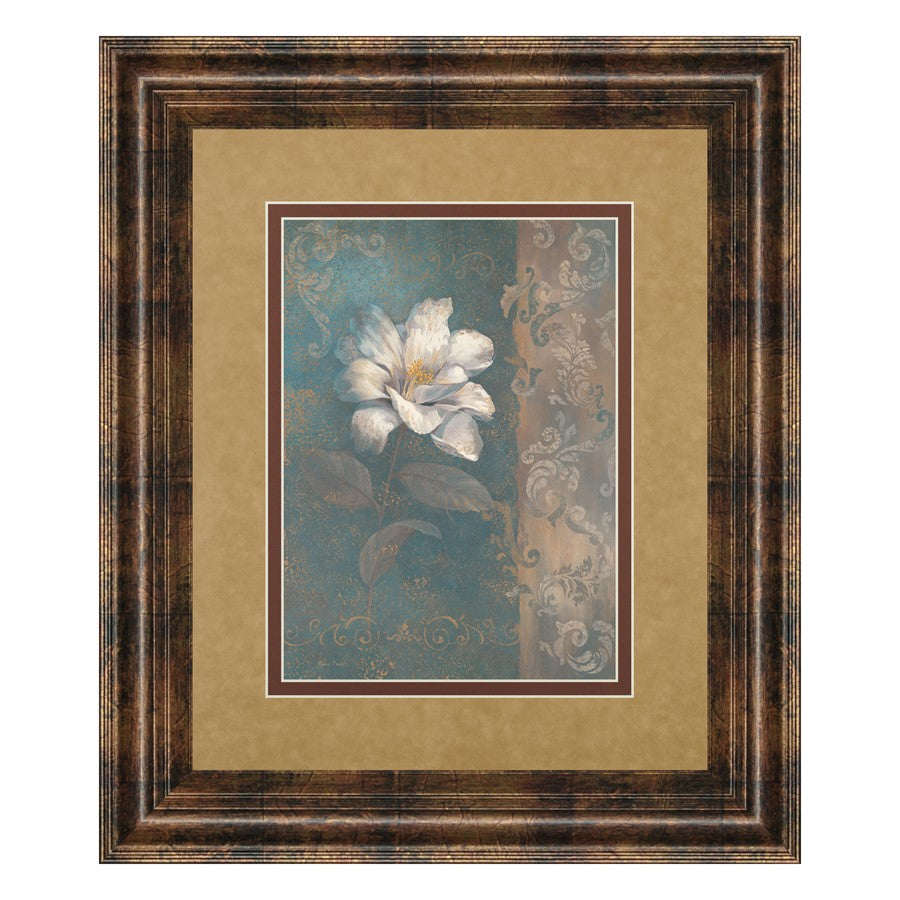 Classy Living White Bloom Wall Art Double Mat 34"x40", Dark Chocolate