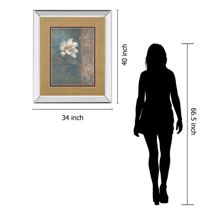 Classy Living White Bloom Wall Art 34"x40", Mirrored