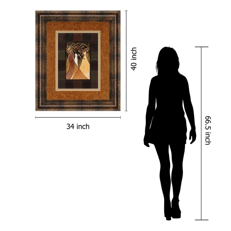 Classy Living Elegant Dance Wall Art Double Mat 34"x40", Dark Chocolate