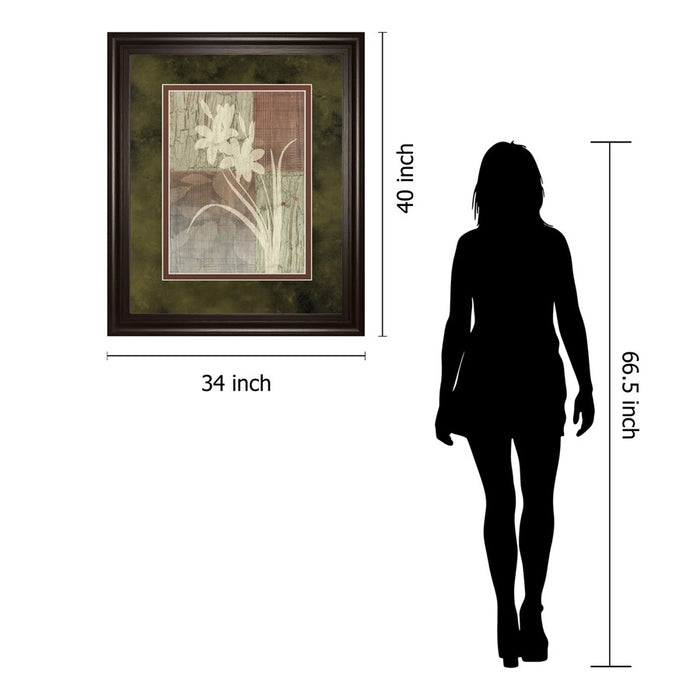 Classy Living Lily Silhouette Wall Art Double Mat 34"x40", Chocolate