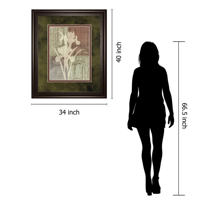 Classy Living Iris Silhouette Wall Art Double Mat 34"x40", Chocolate