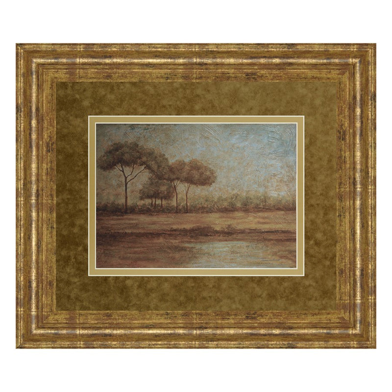 Classy Living Tranquil Trees Wall Art Double Mat 40"x34", Gilded Radiance