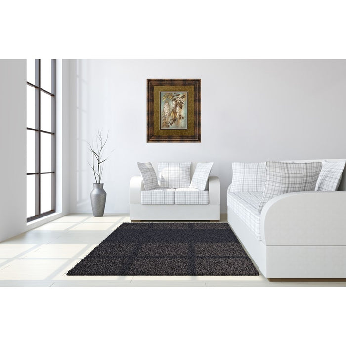 Classy Living Wisteria Elegance Wall Art Double Mat 34"x40", Chocolate
