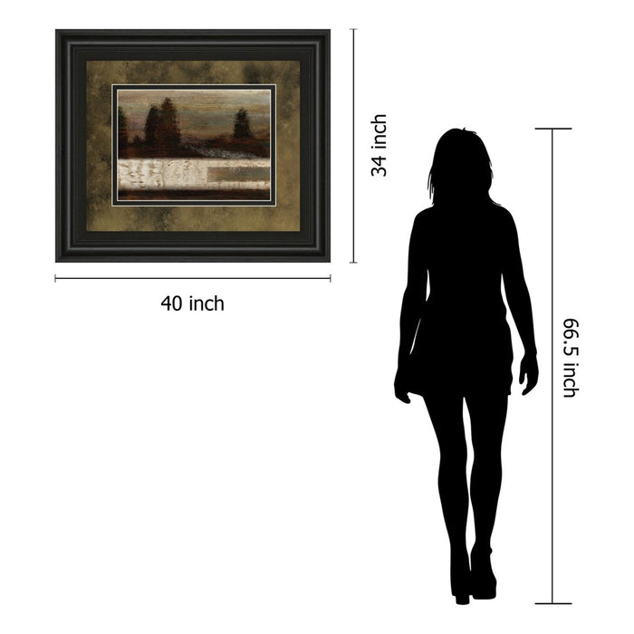 Classy Living Quiet Forest Wall Art Double Mat 40"x34", Midnight Aura