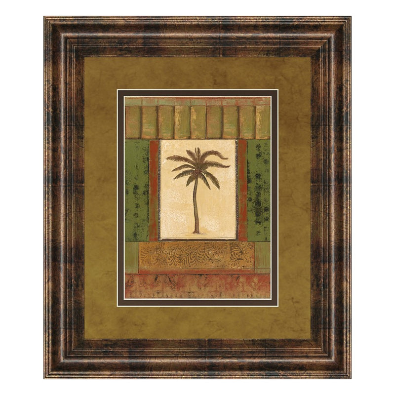Classy Living Tranquil Palm Wall Art Double Mat 34"x40", Dark Chocolate