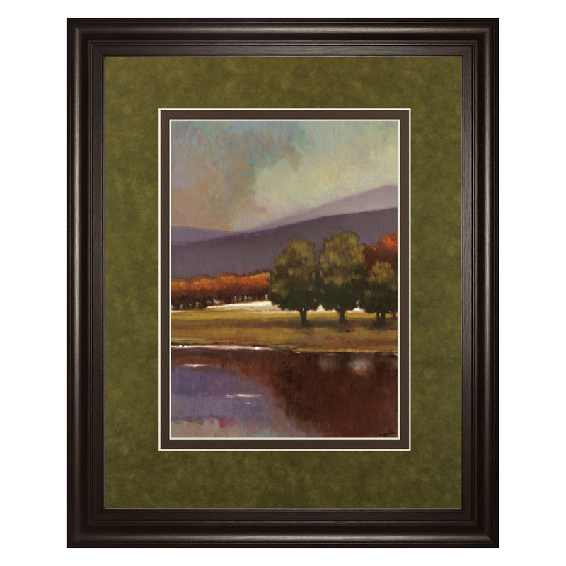 Classy Living Tranquil Lake View Wall Art Double Mat 34"x40", Chocolate