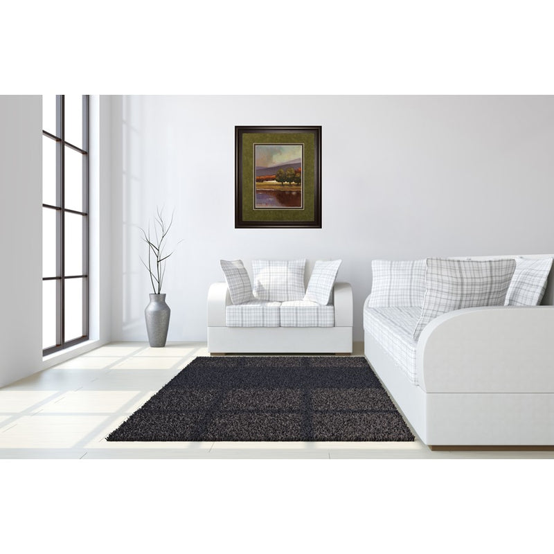 Classy Living Tranquil Lake View Wall Art Double Mat 34"x40", Chocolate