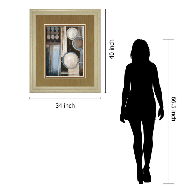 Classy Living Blue Notes II Wall Art Double Mat 34"x40", Ivory Bliss
