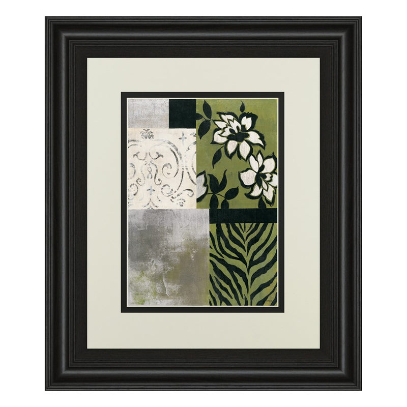 Classy Living Patterned Botanicals Wall Art Double Mat 34"x40", Midnight