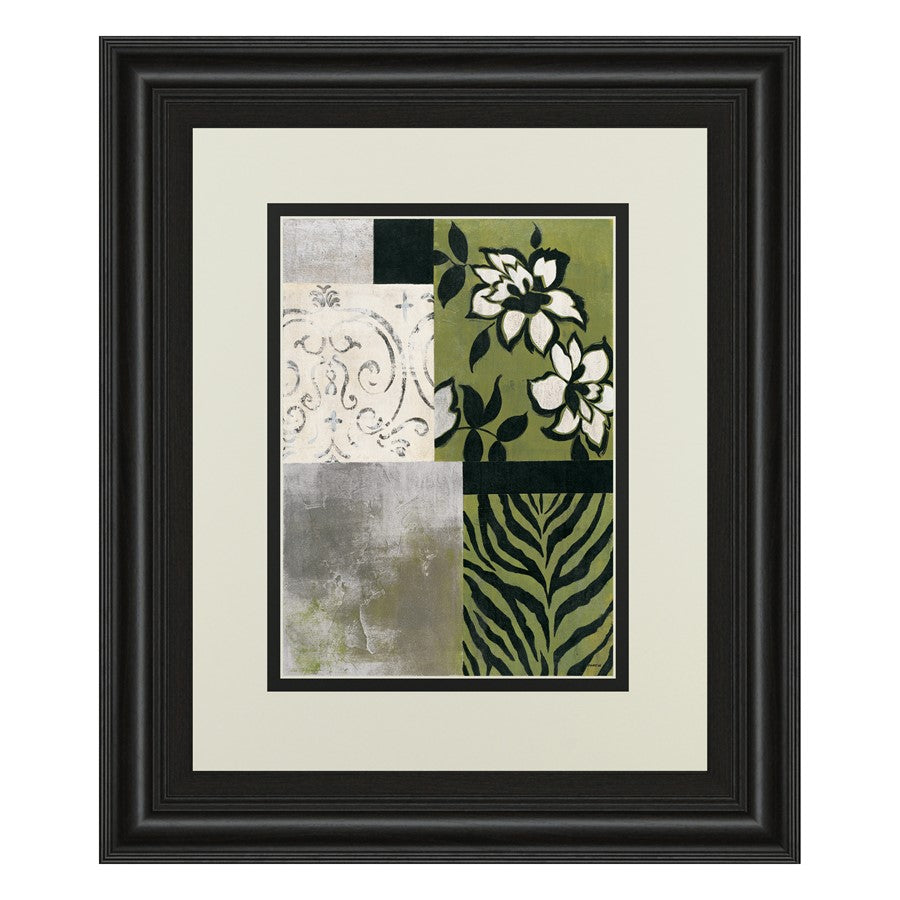 Classy Living Patterned Botanicals Wall Art Double Mat 34"x40", Midnight