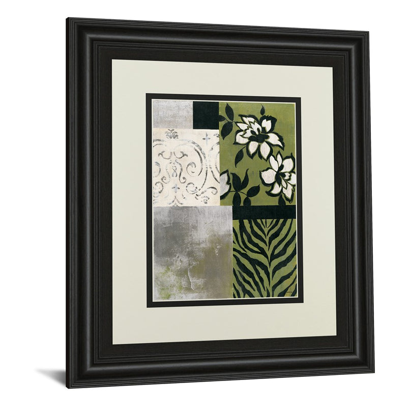 Classy Living Patterned Botanicals Wall Art Double Mat 34"x40", Midnight