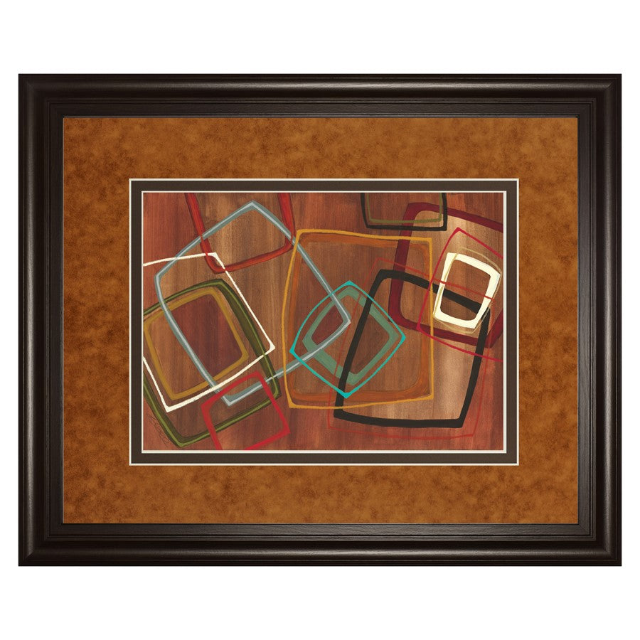 Classy Living Retro Loops Wall Art Double Mat 40"x34", Dark Chocolate
