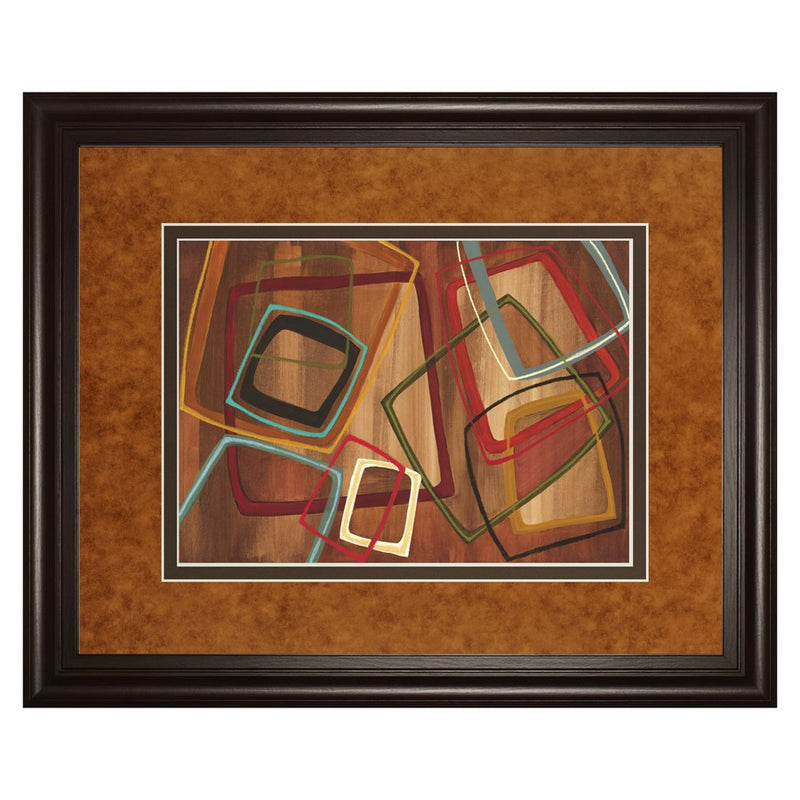 Classy Living Abstract Geometry Wall Art Double Mat 40"x34", Chocolate