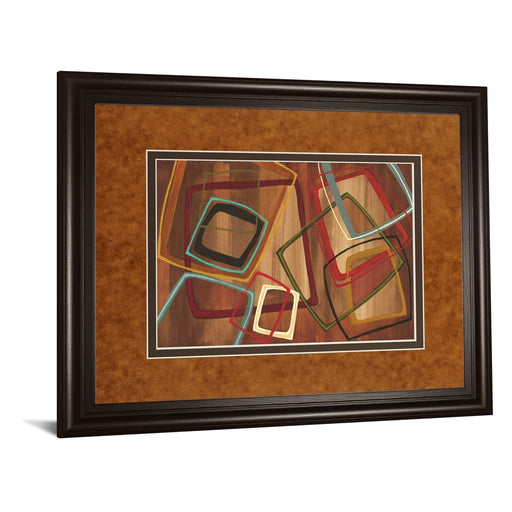 Classy Living Abstract Geometry Wall Art Double Mat 40"x34", Chocolate