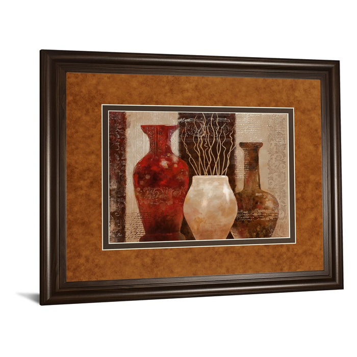 Classy Living Rustic Vases Wall Art Double Mat 40"x34", Dark Chocolate