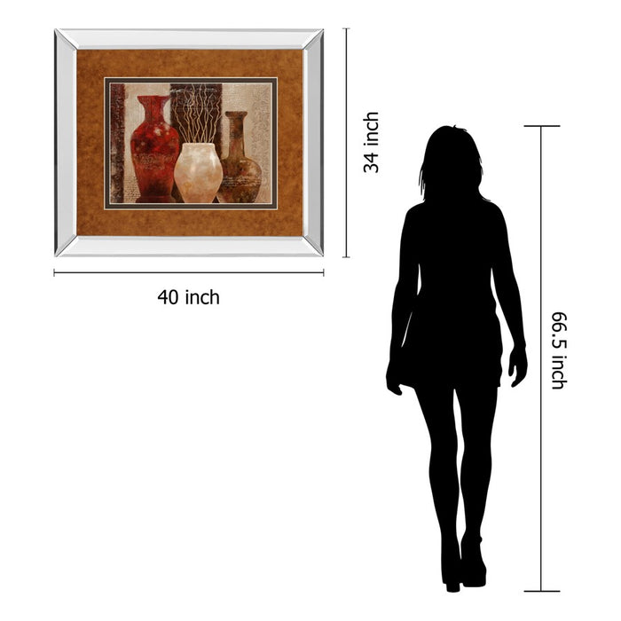 Classy Living Rustic Vases Wall Art 40"x34", Mirrored