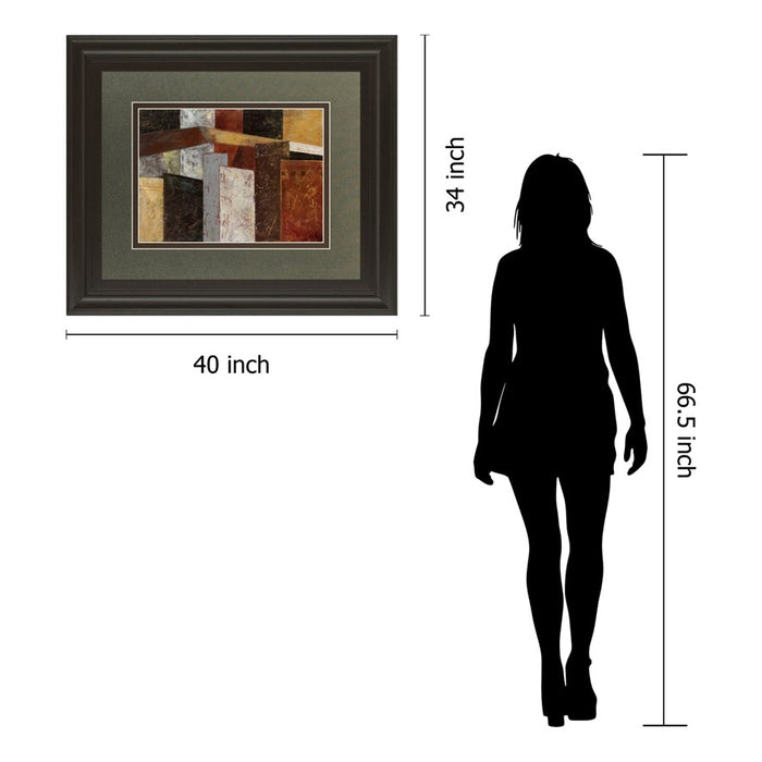 Classy Living Urban Geometry Wall Art Double Mat 40"x34", Chocolate
