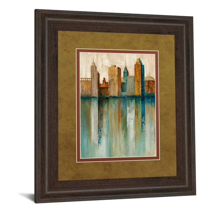 Classy Living Golden Skyline Mirage Wall Art Double Mat 40"x34", Cinnamon