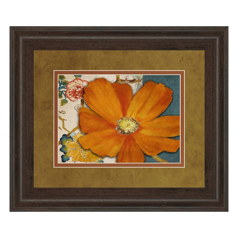 Classy Living Floral Radiance Wall Art Double Mat 40"x34", Cinnamon Mocha