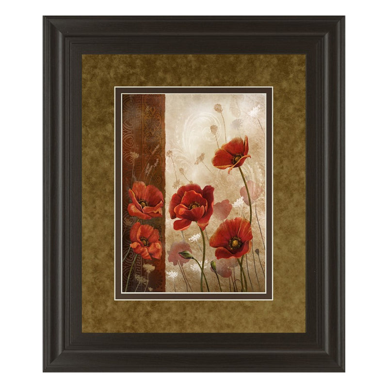 Classy Living WIId Poppies I Wall Art Double Mat 34"x40", Chocolate