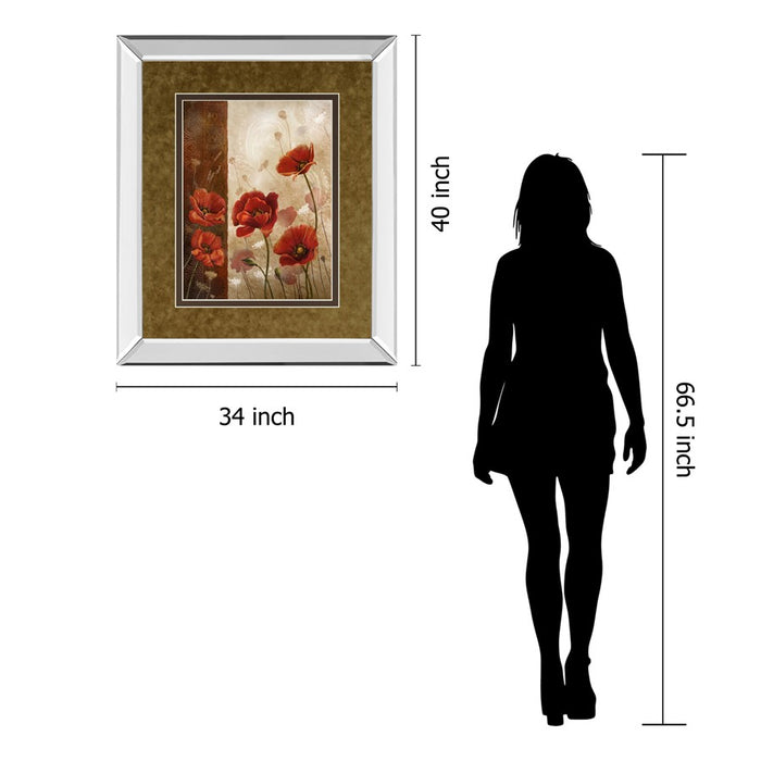 Classy Living WIId Poppies I Wall Art 34"x40", Mirrored