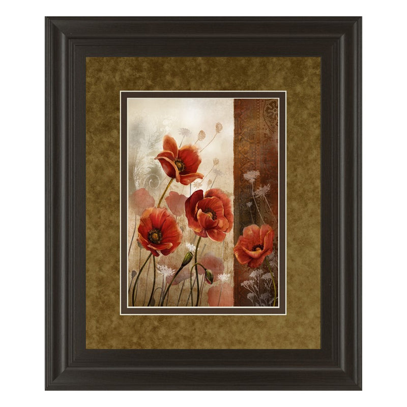Classy Living WIId Poppies II Wall Art Double Mat 34"x40", Chocolate