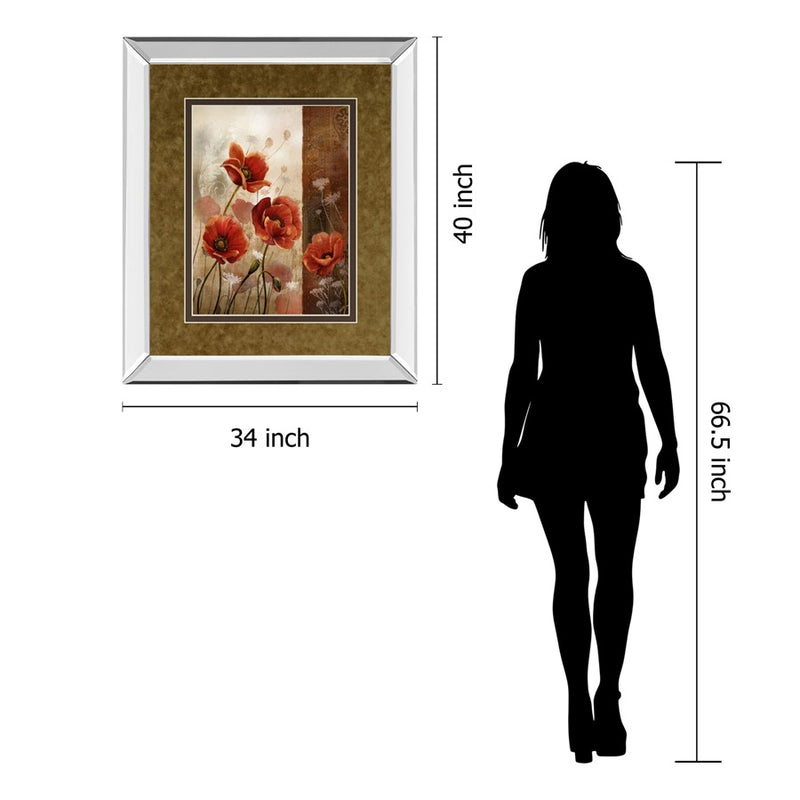 Classy Living WIId Poppies II Wall Art 34"x40", Mirrored