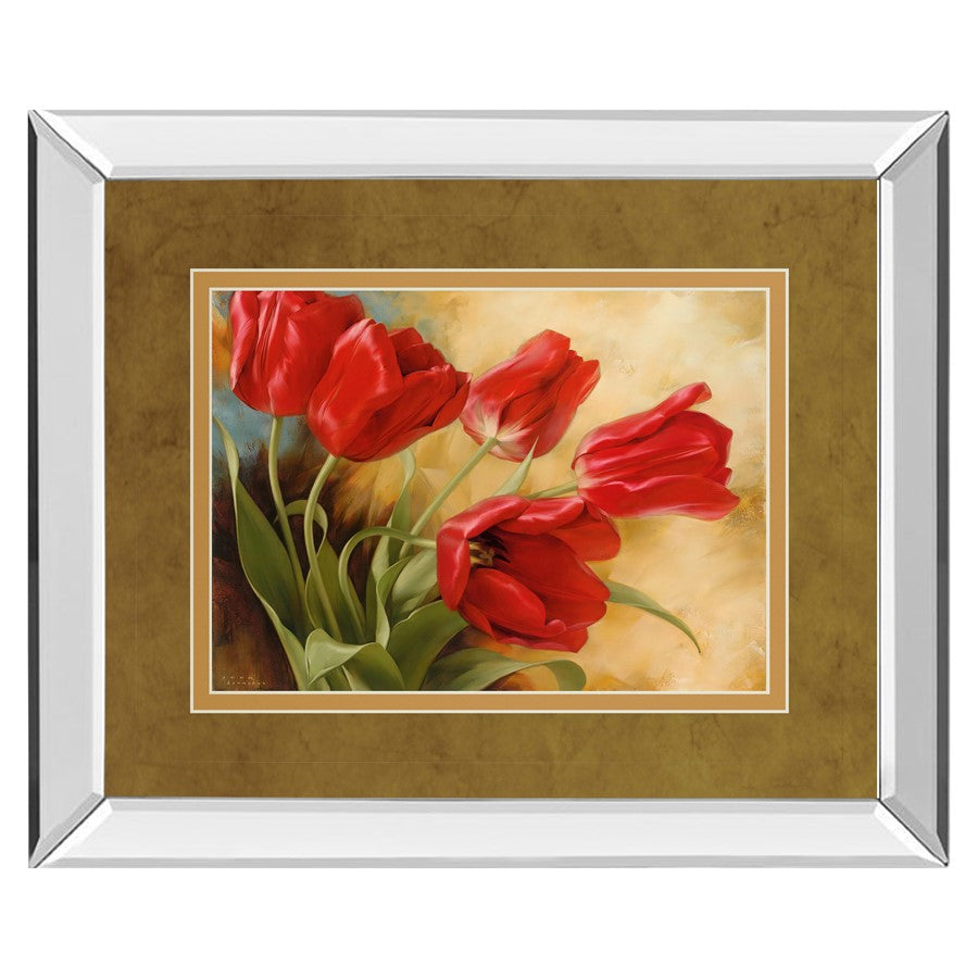 Classy Living Red Tulip Elegance Wall Art 40"x34", Mirrored