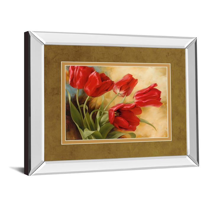 Classy Living Red Tulip Elegance Wall Art 40"x34", Mirrored