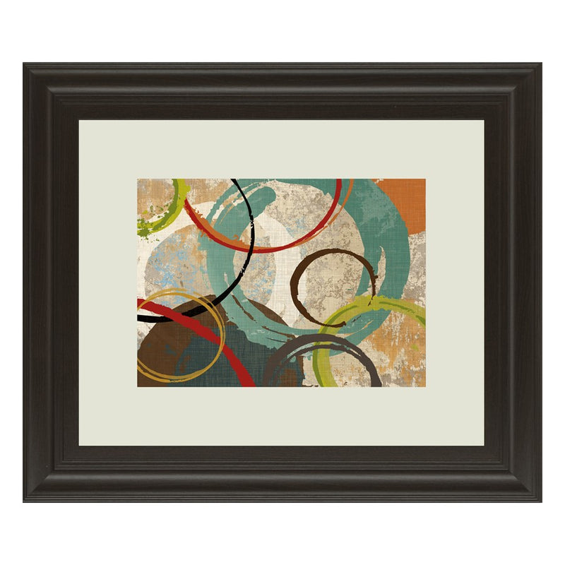 Classy Living Geometric Circles Wall Art Double Mat 40"x34", Chocolate